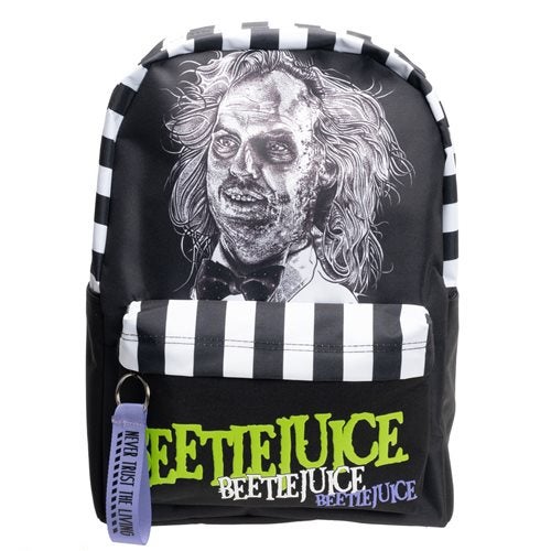 New Beetlejuice Coffin Backpack - Glow in the Dark top “Never Trust the Living”